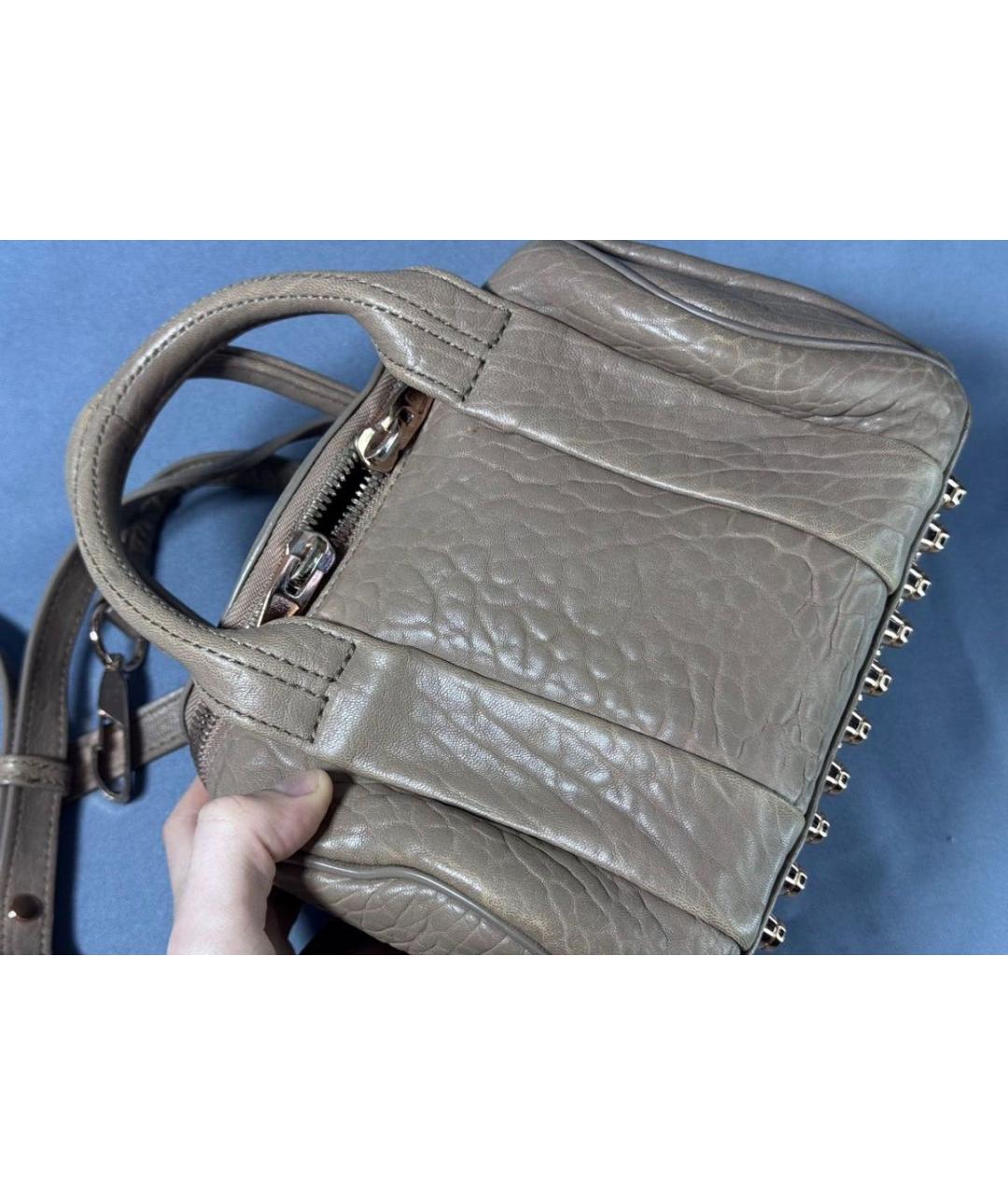 ALEXANDER WANG Бежевая кожаная сумка с короткими ручками, фото 2