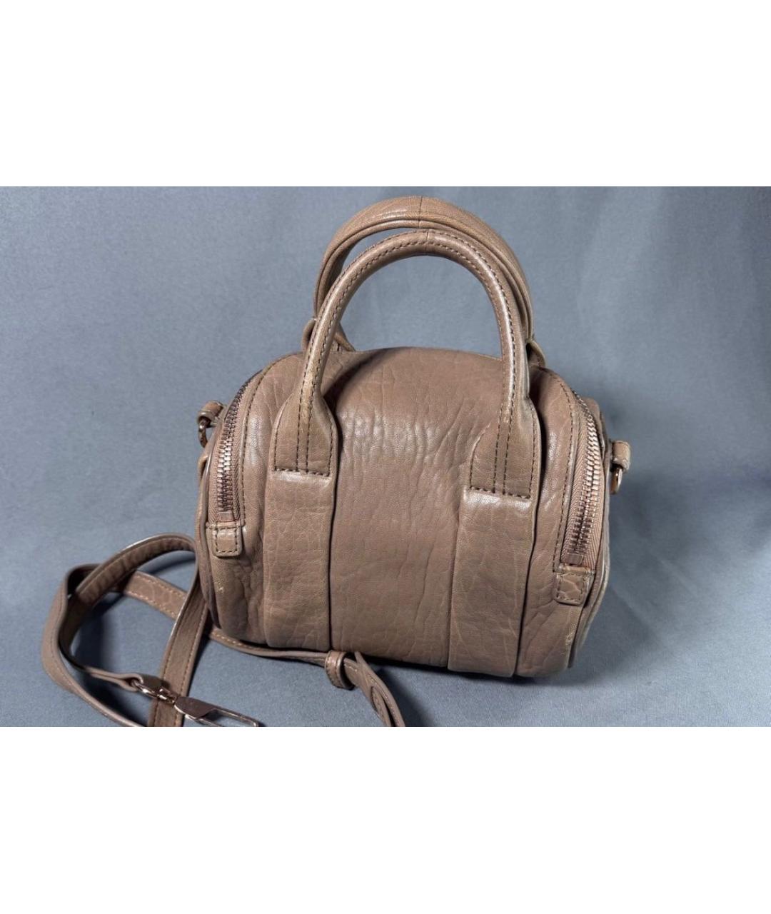 ALEXANDER WANG Бежевая кожаная сумка с короткими ручками, фото 9