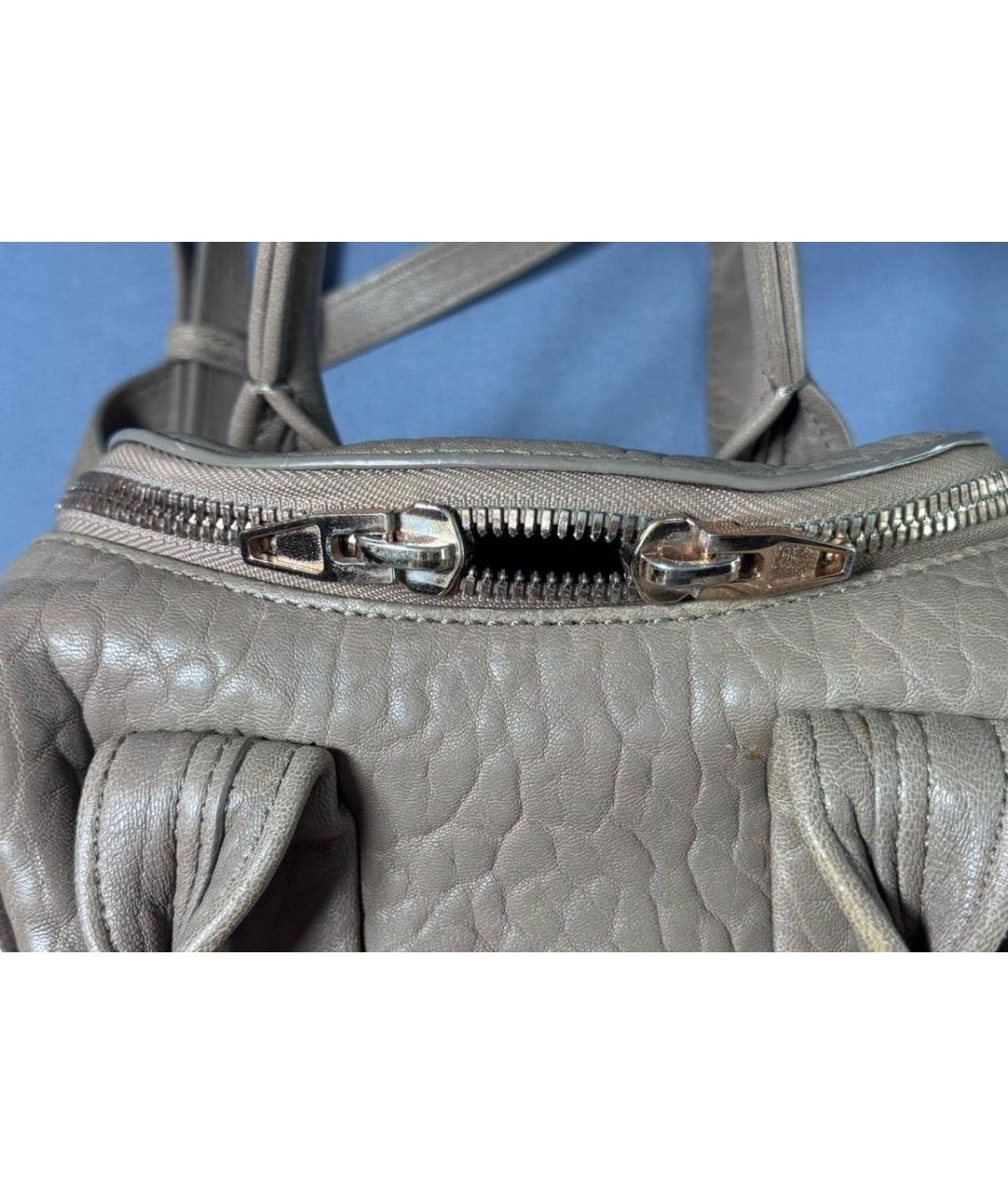 ALEXANDER WANG Бежевая кожаная сумка с короткими ручками, фото 6