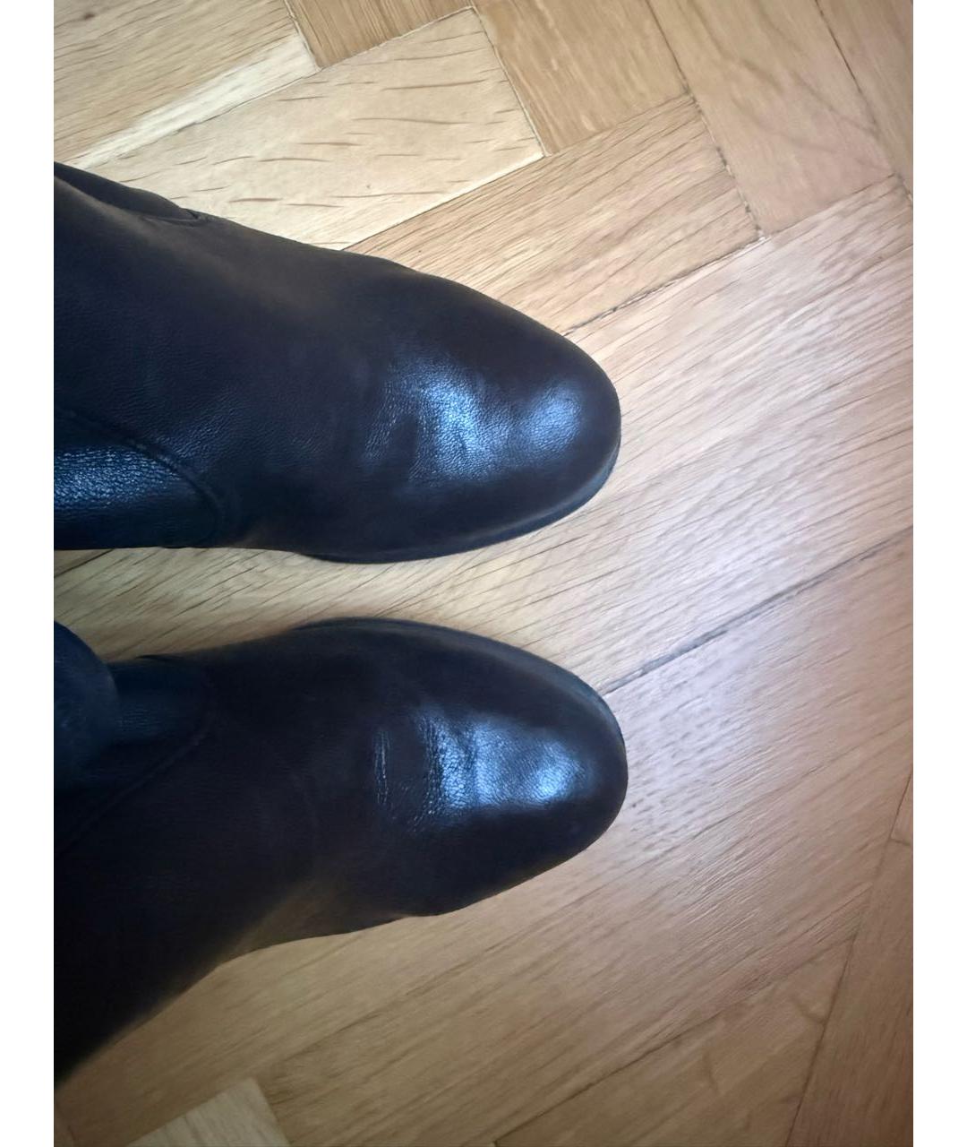 STUART WEITZMAN Черные кожаные ботфорты, фото 2
