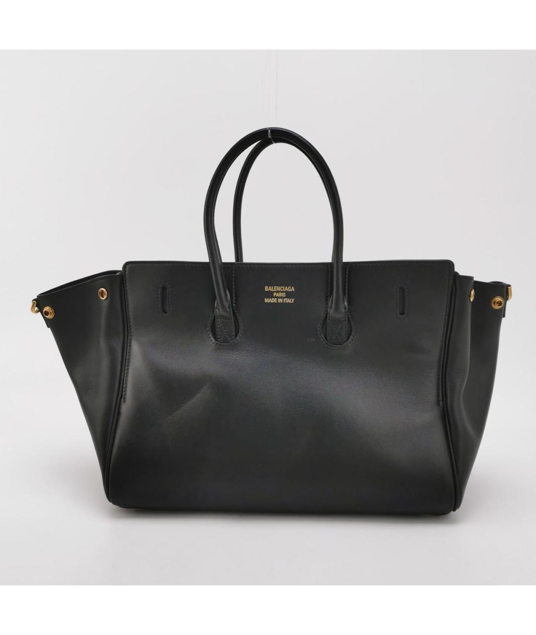 BALENCIAGA Черная кожаная сумка тоут, фото 4