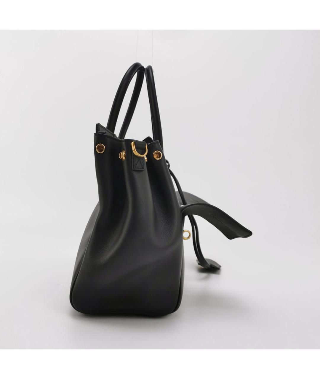BALENCIAGA Черная кожаная сумка тоут, фото 3