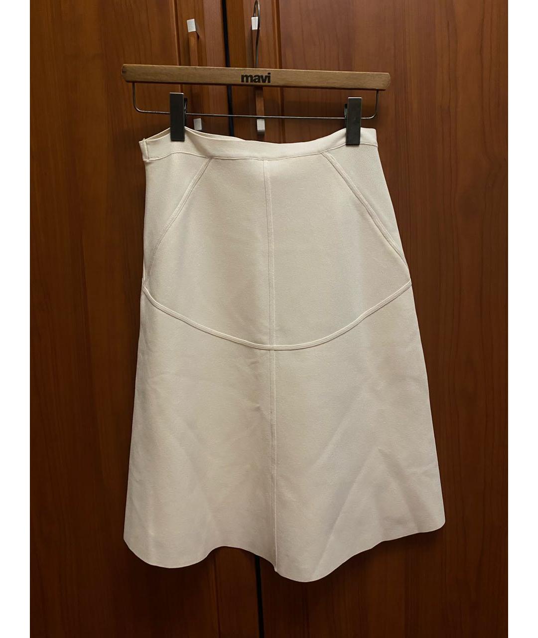 BCBG MAXAZRIA Бежевая вискозная юбка миди, фото 2