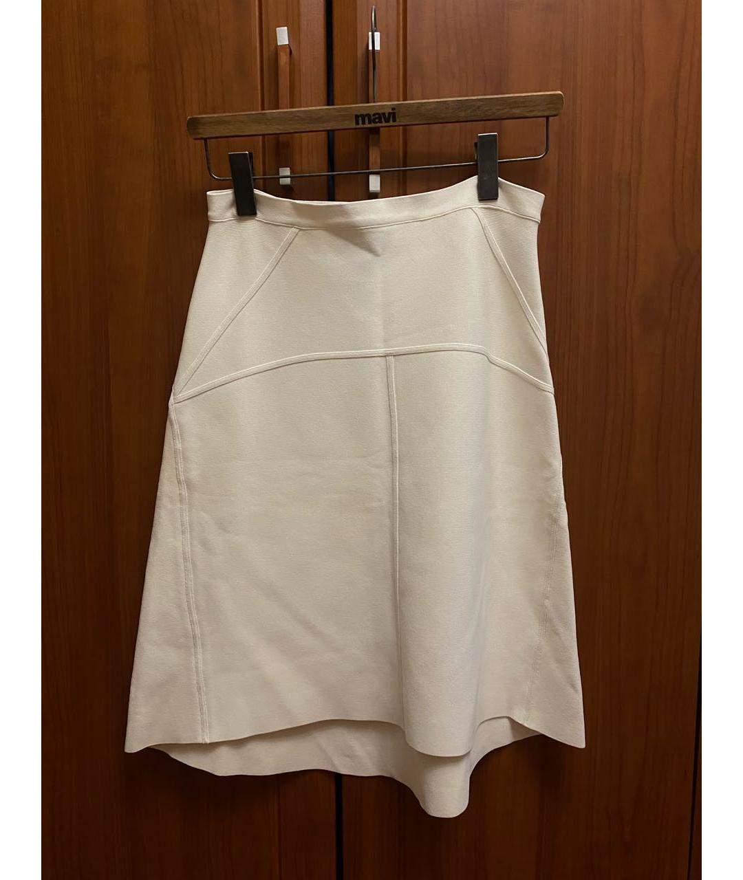 BCBG MAXAZRIA Бежевая вискозная юбка миди, фото 4