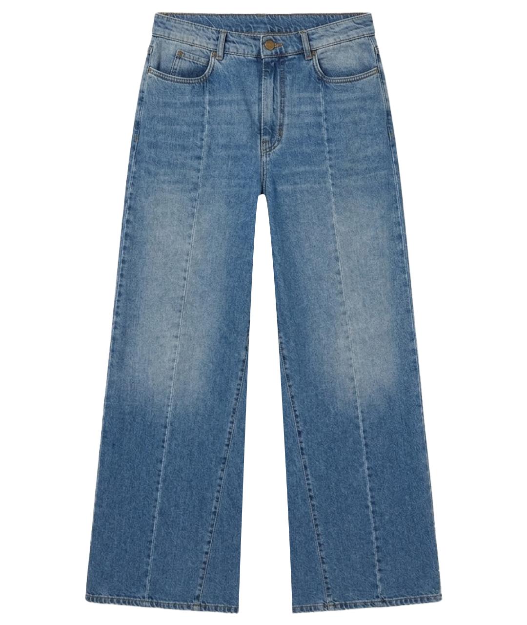 MAX MARA Голубые хлопковые прямые джинсы, фото 1