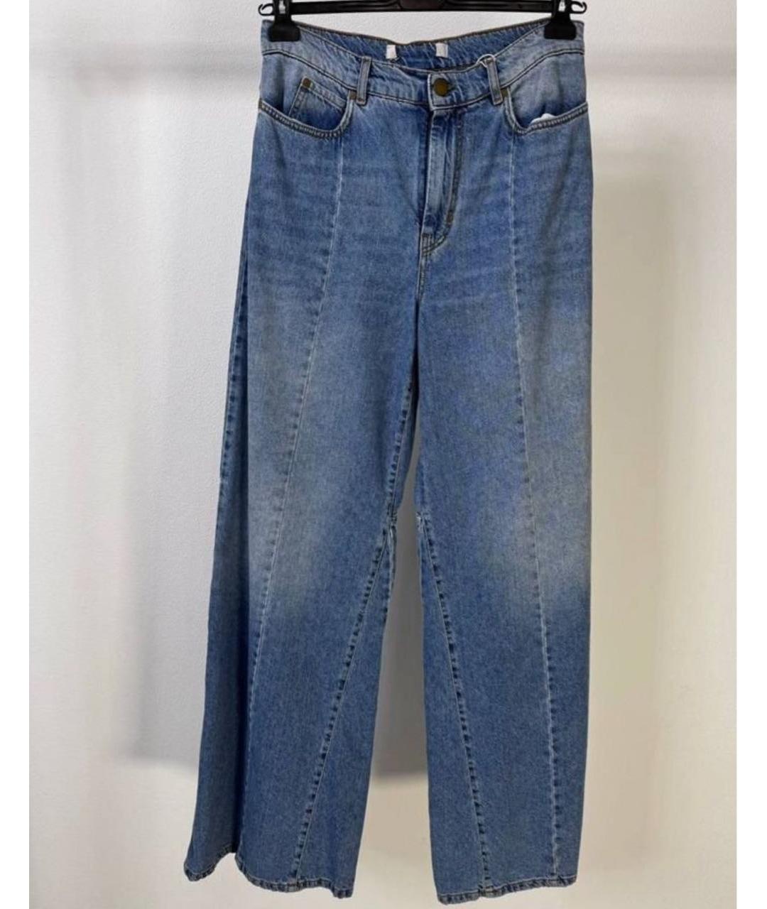 MAX MARA Голубые хлопковые прямые джинсы, фото 9