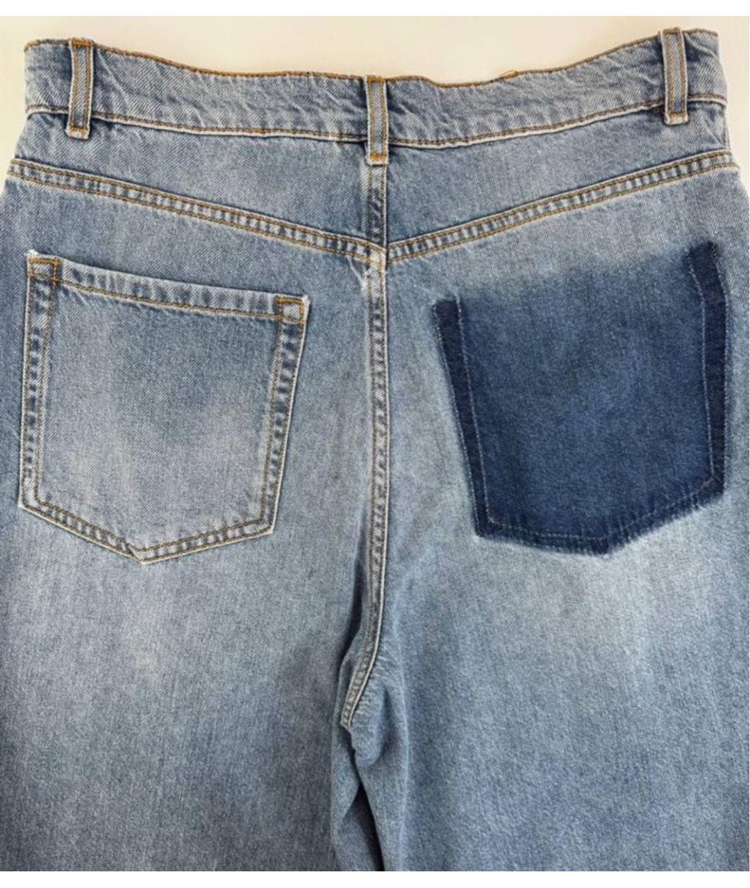 MAX MARA Голубые хлопковые прямые джинсы, фото 4