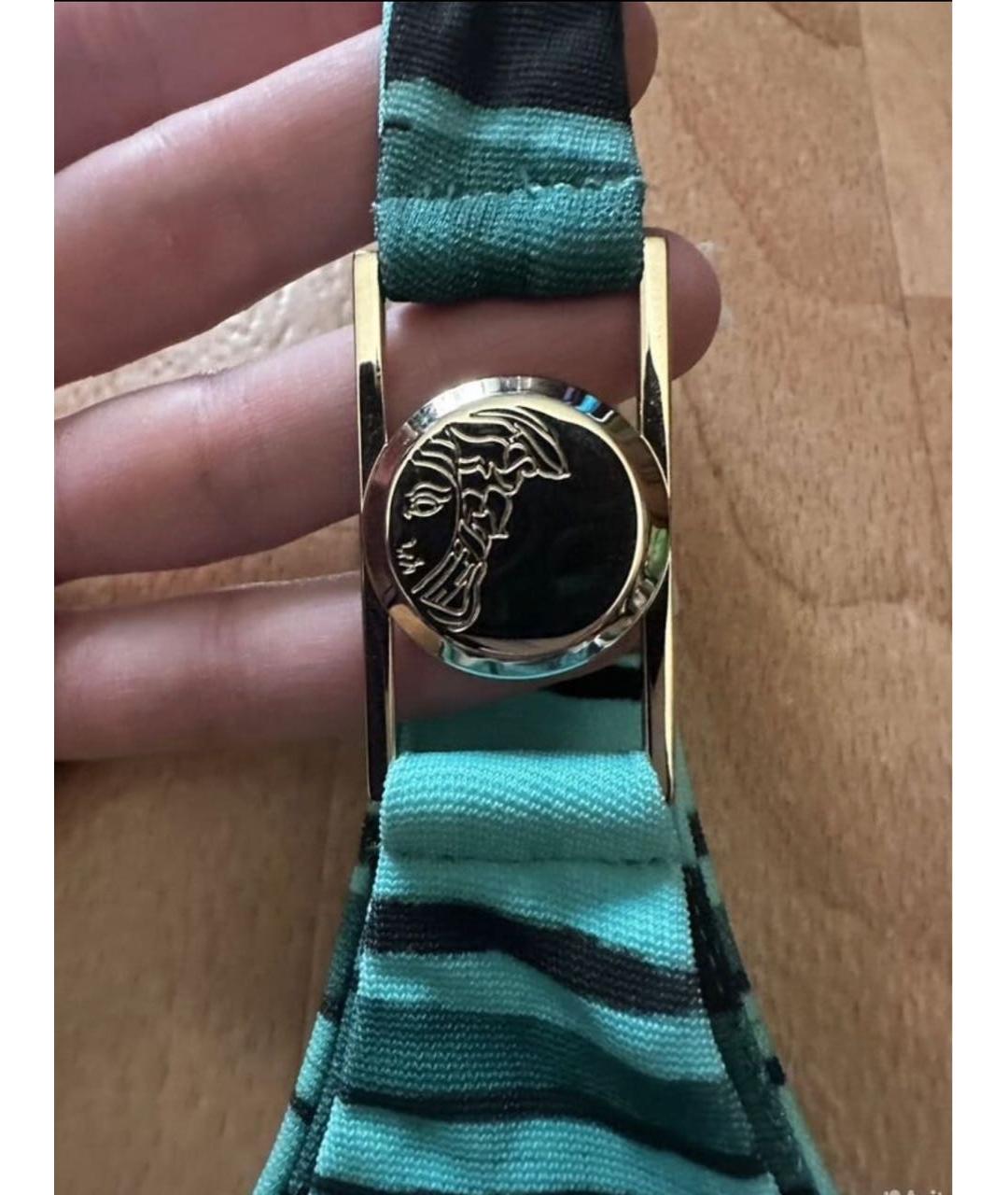 VERSACE COLLECTION Бирюзовое вискозное повседневное платье, фото 4