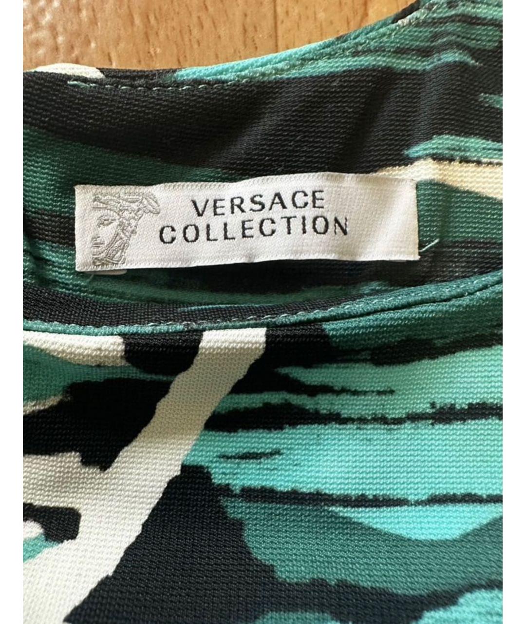 VERSACE COLLECTION Бирюзовое вискозное повседневное платье, фото 3