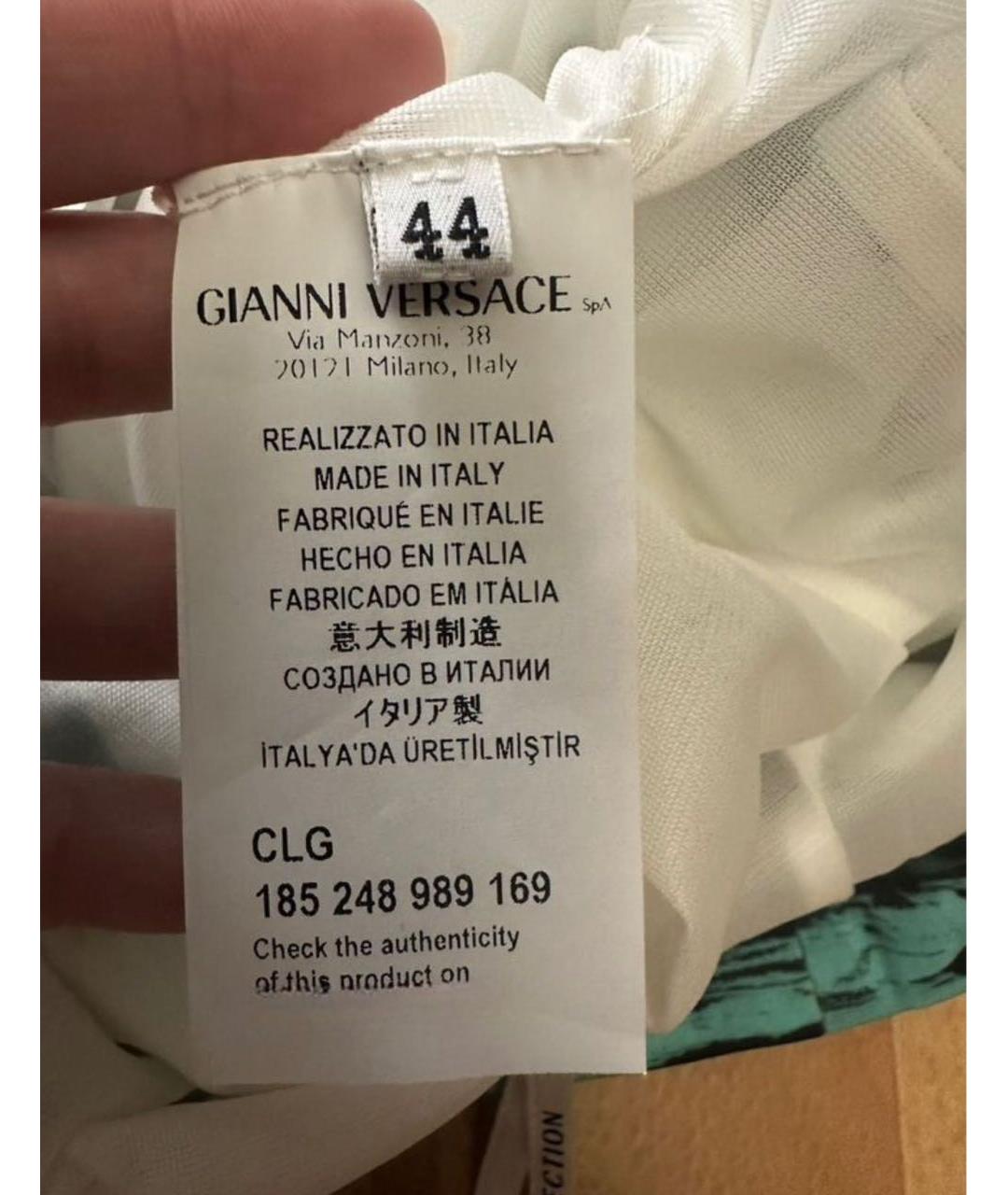 VERSACE COLLECTION Бирюзовое вискозное повседневное платье, фото 5