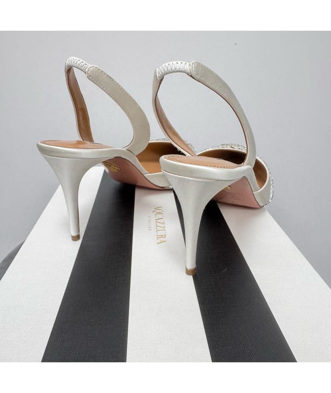 AQUAZZURA Белые текстильные туфли, фото 4