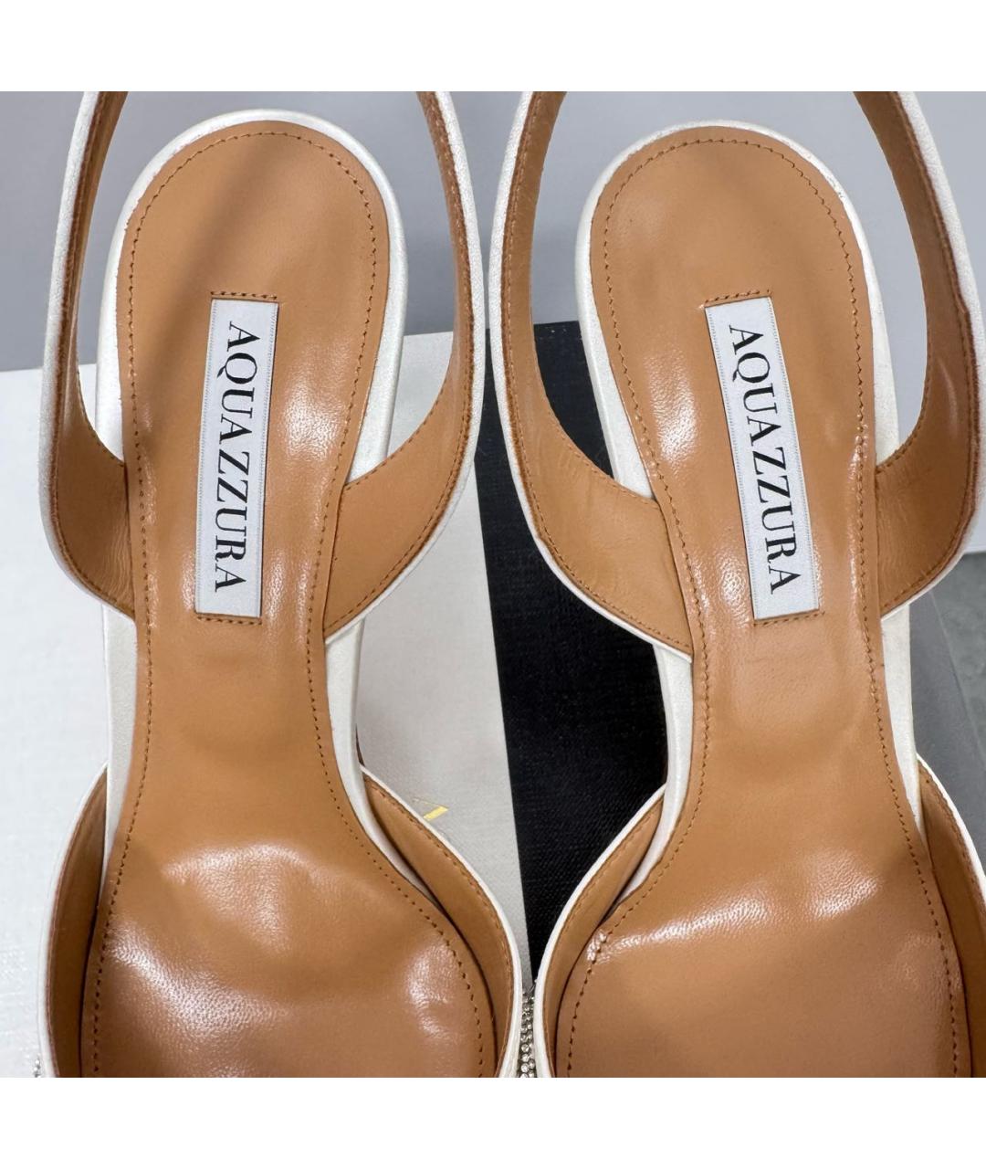 AQUAZZURA Белые текстильные туфли, фото 5