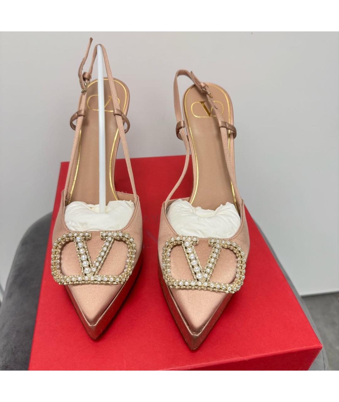 VALENTINO Бежевые текстильные туфли, фото 2