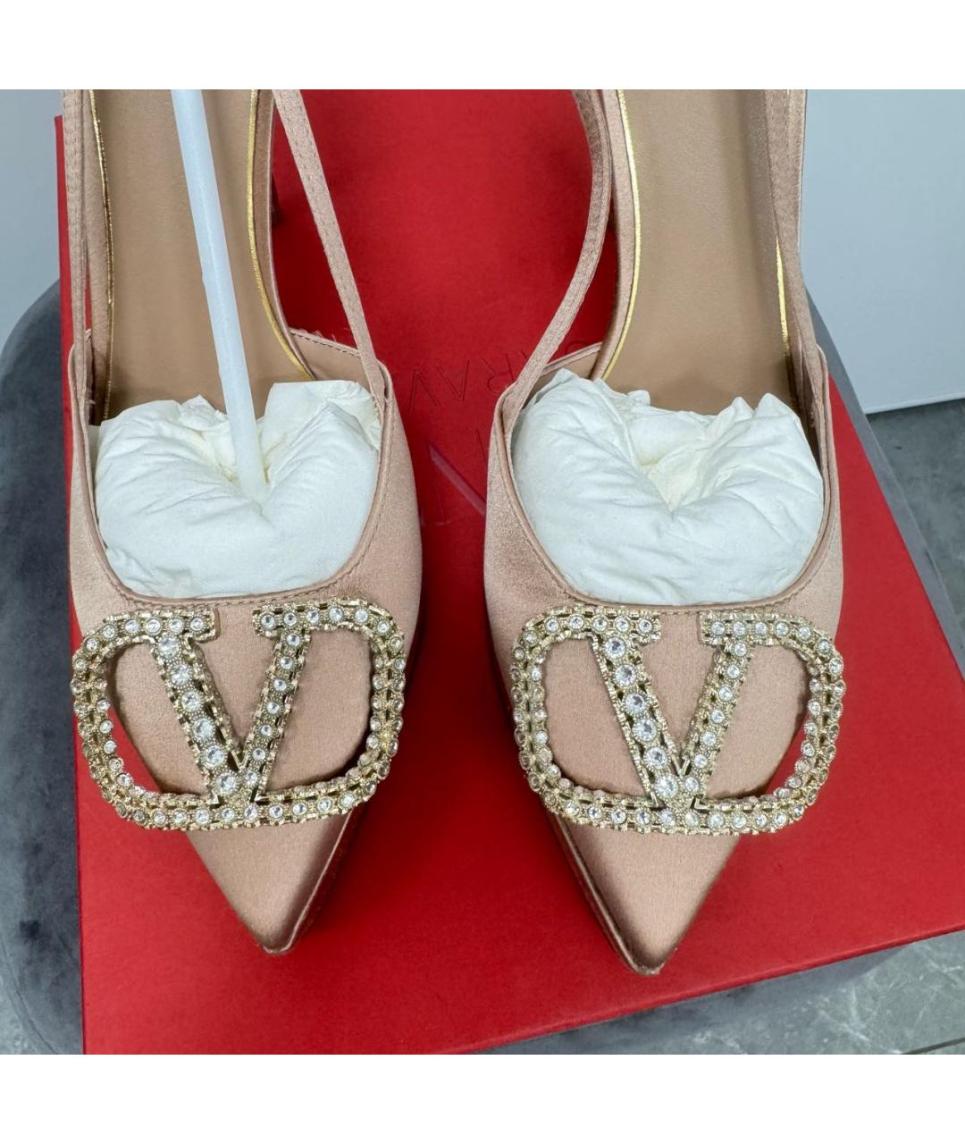 VALENTINO Бежевые текстильные туфли, фото 4