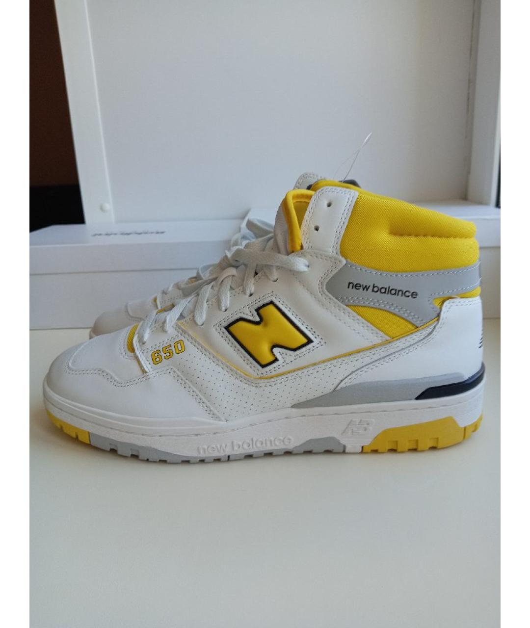 NEW BALANCE Желтые кожаные высокие кроссовки / кеды, фото 9