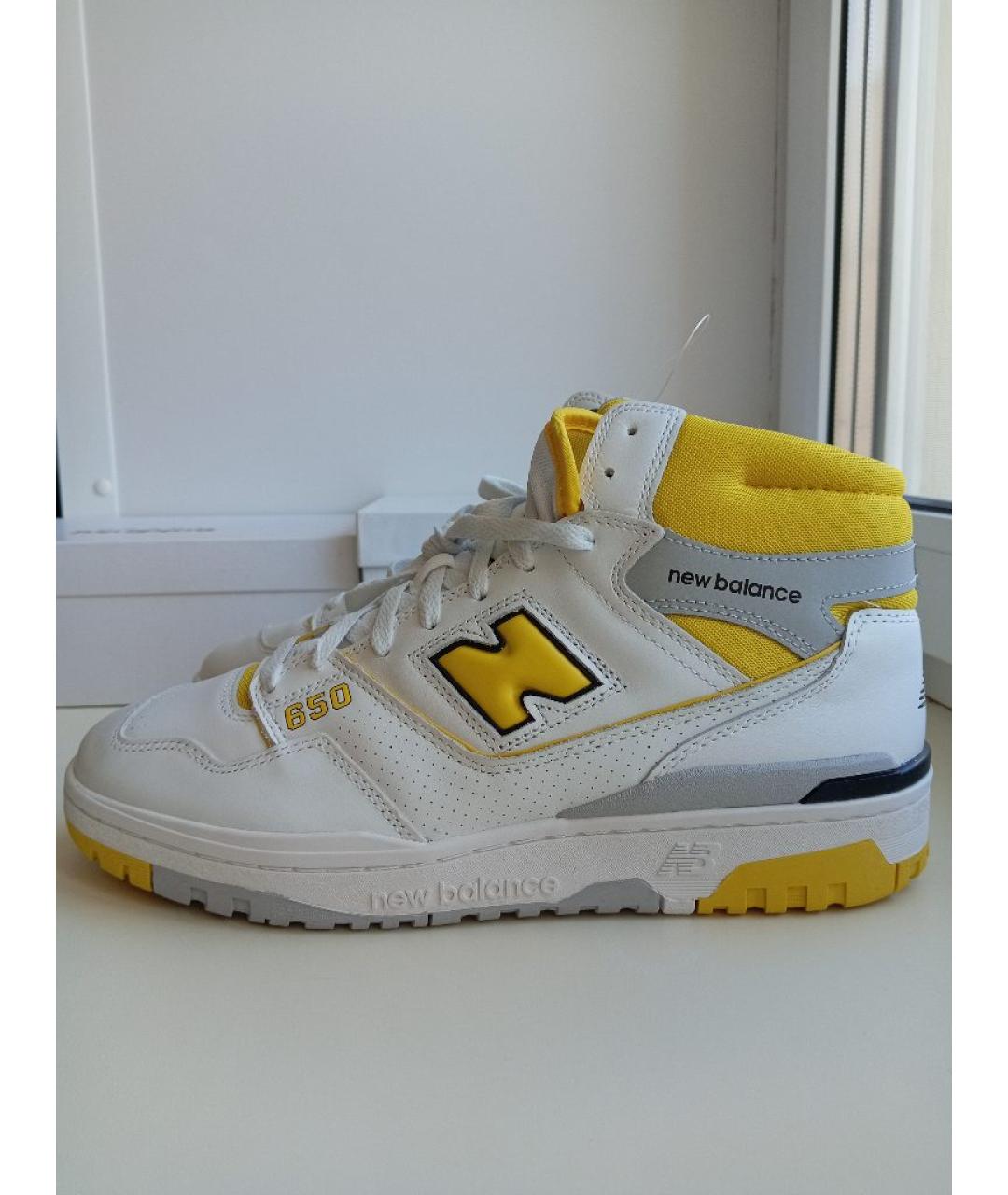 NEW BALANCE Желтые кожаные высокие кроссовки / кеды, фото 10