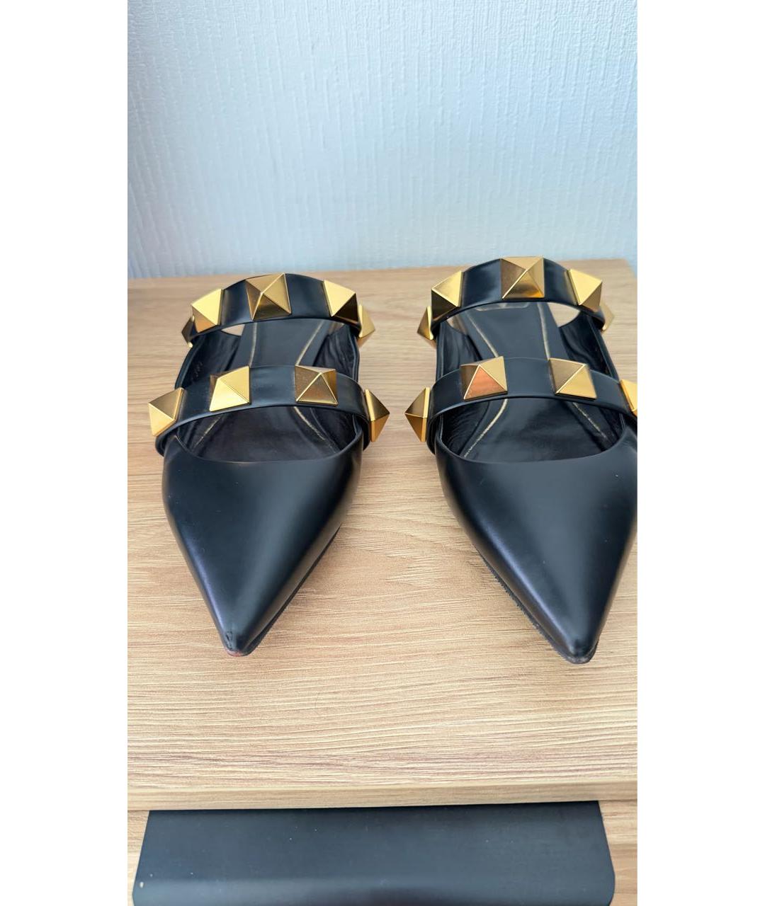 VALENTINO Черные кожаные сабо, фото 5