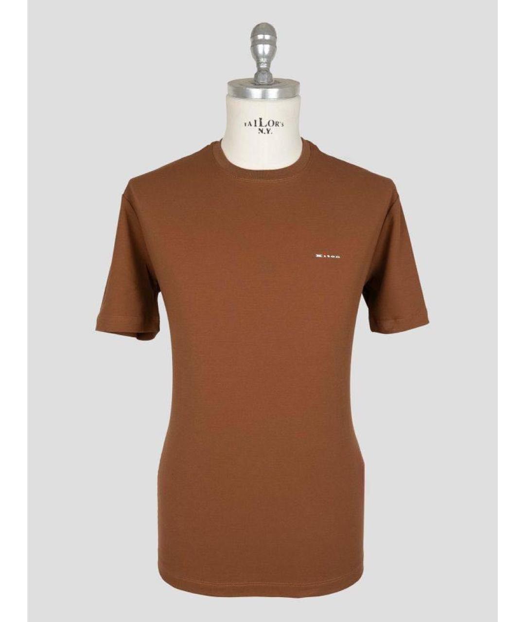 KITON Коричневая хлопковая футболка, фото 5