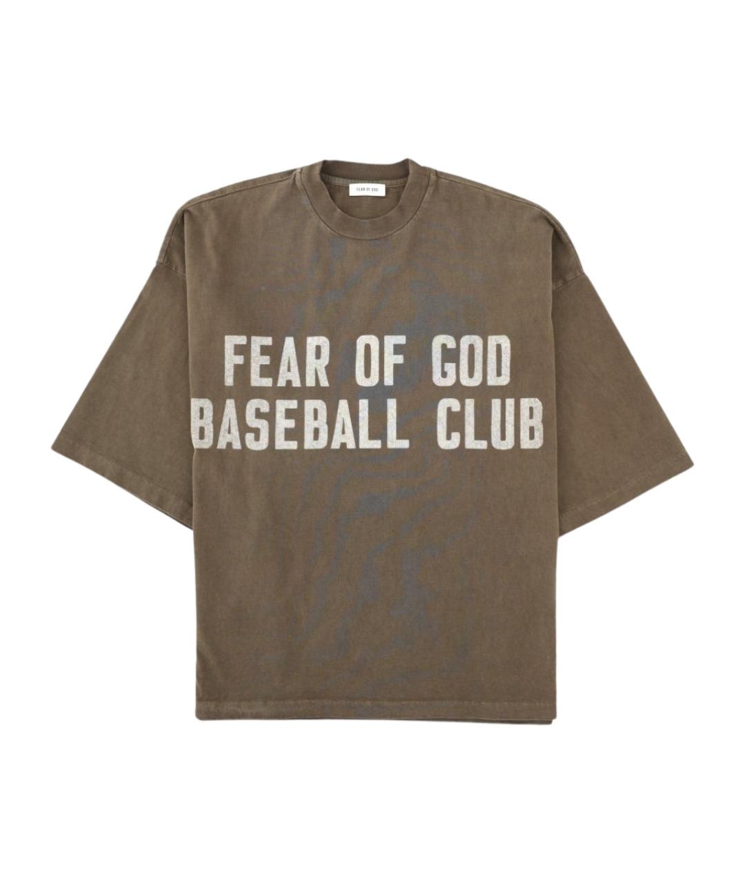 FEAR OF GOD Коричневая хлопковая футболка, фото 1