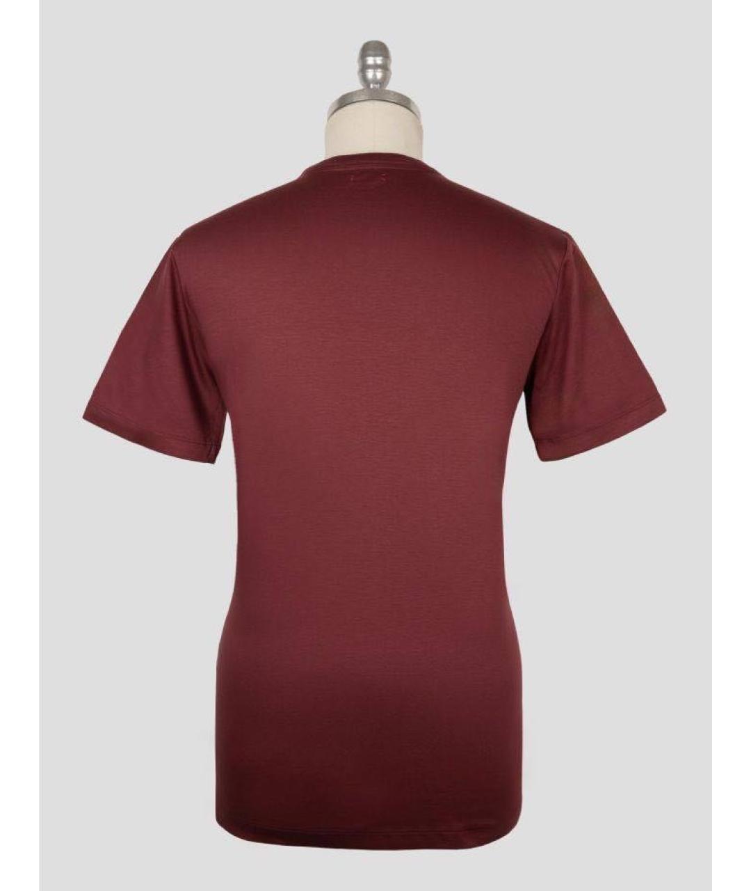 KITON Бордовая хлопковая футболка, фото 2