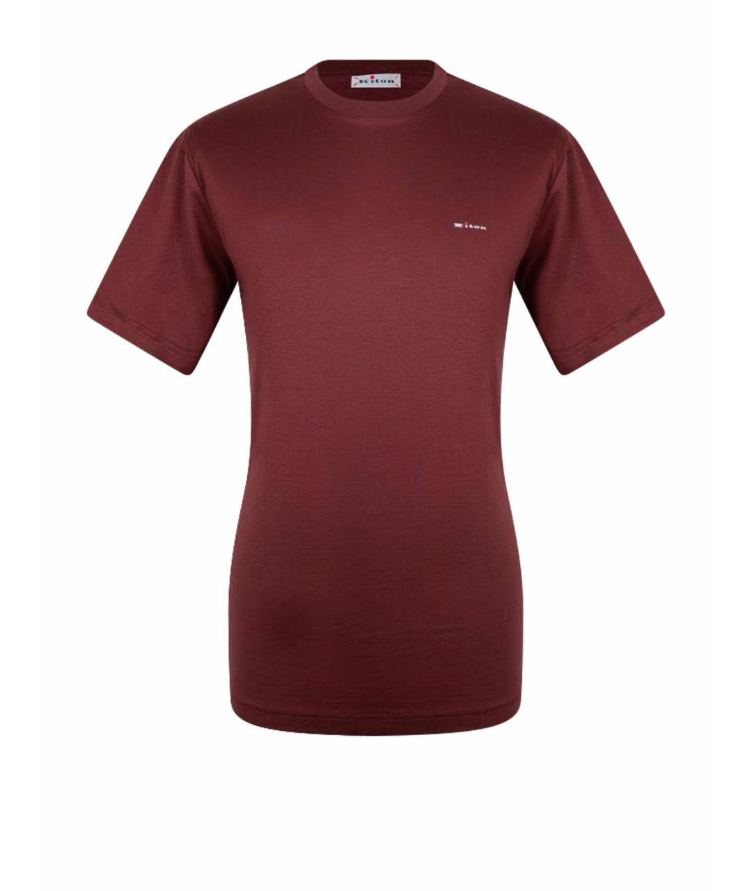 KITON Бордовая хлопковая футболка, фото 1