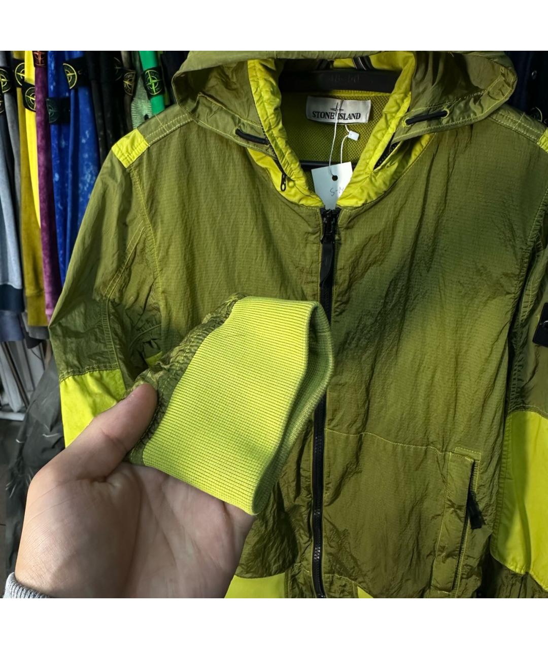 STONE ISLAND Желтая полиамидовая куртка, фото 8