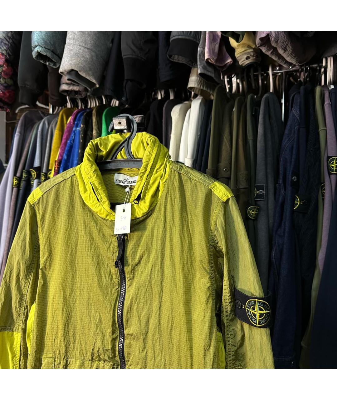 STONE ISLAND Желтая полиамидовая куртка, фото 3