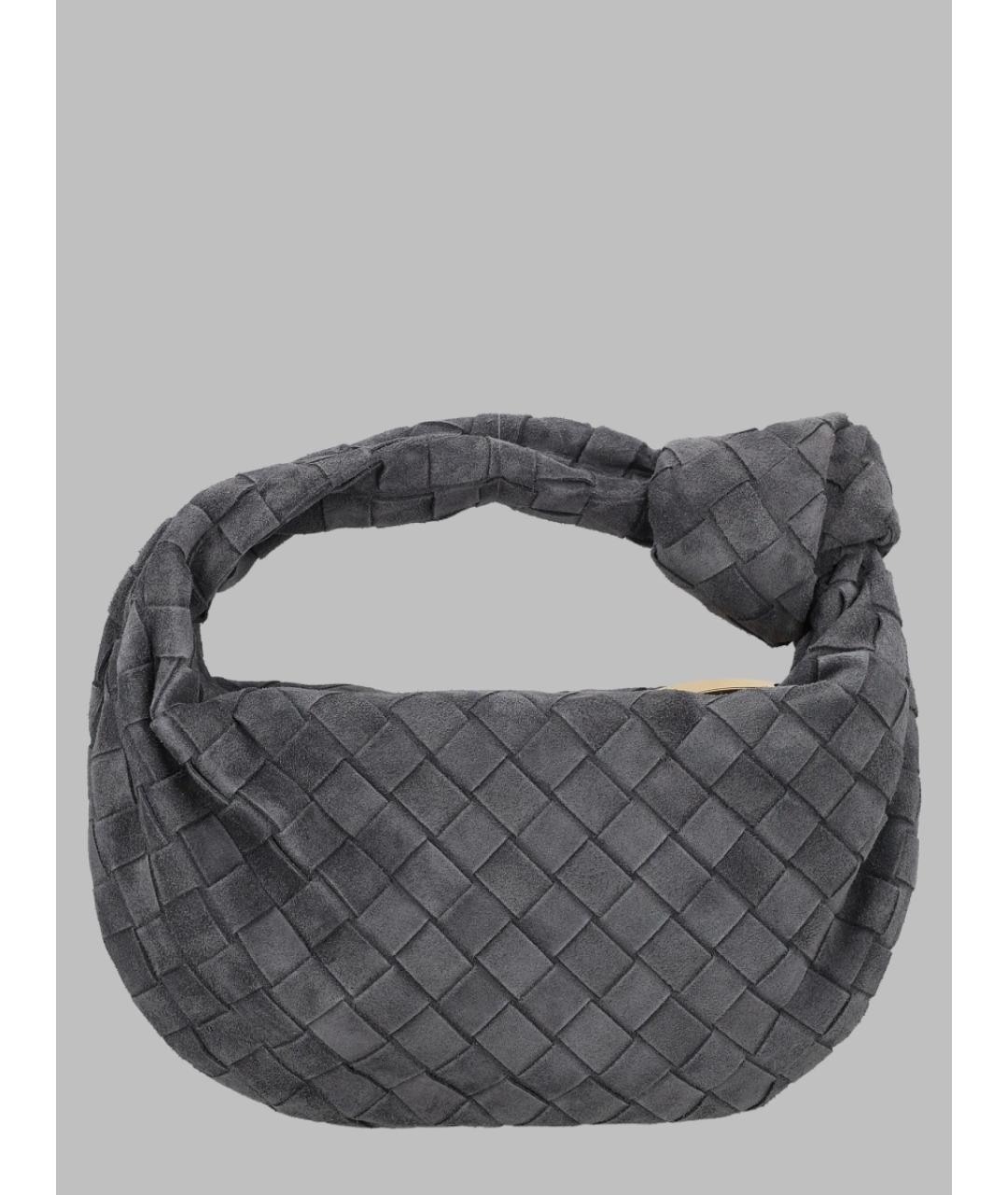 BOTTEGA VENETA Серая замшевая сумка с короткими ручками, фото 2