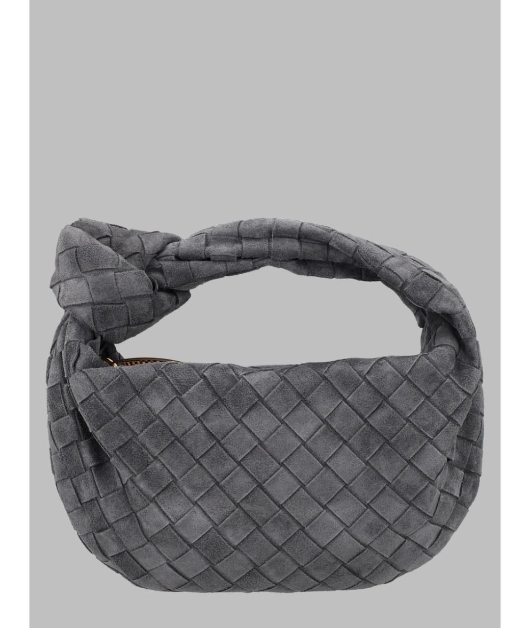 BOTTEGA VENETA Серая замшевая сумка с короткими ручками, фото 3