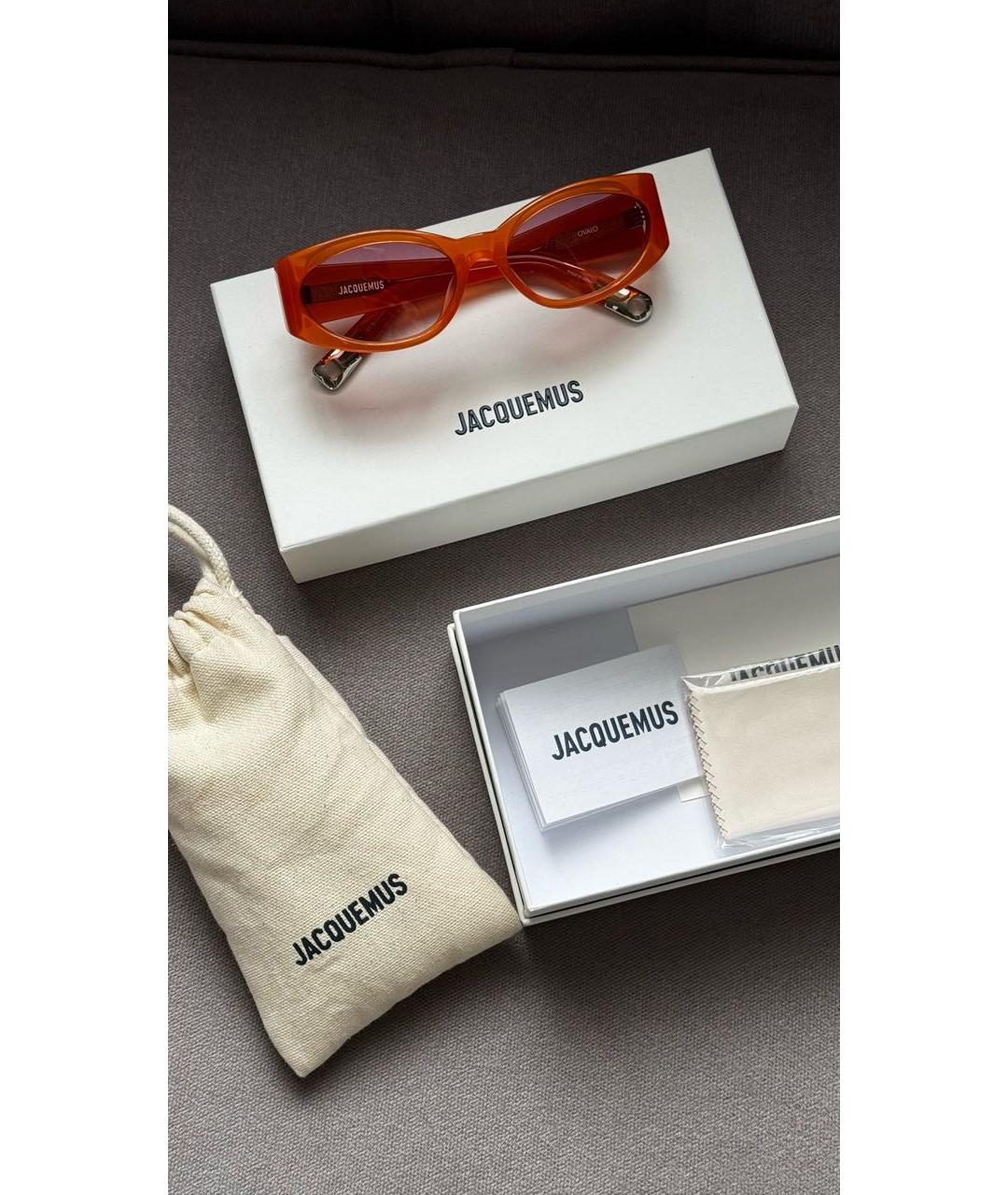 JACQUEMUS Оранжевые пластиковые солнцезащитные очки, фото 4