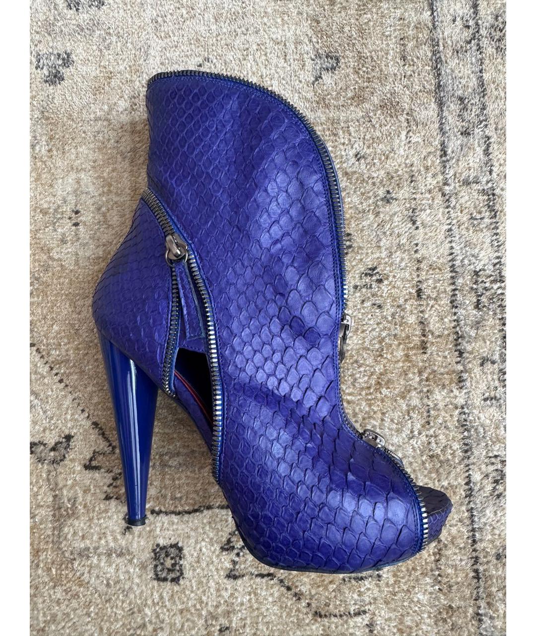 ALEXANDER MCQUEEN Синие кожаные ботинки, фото 7
