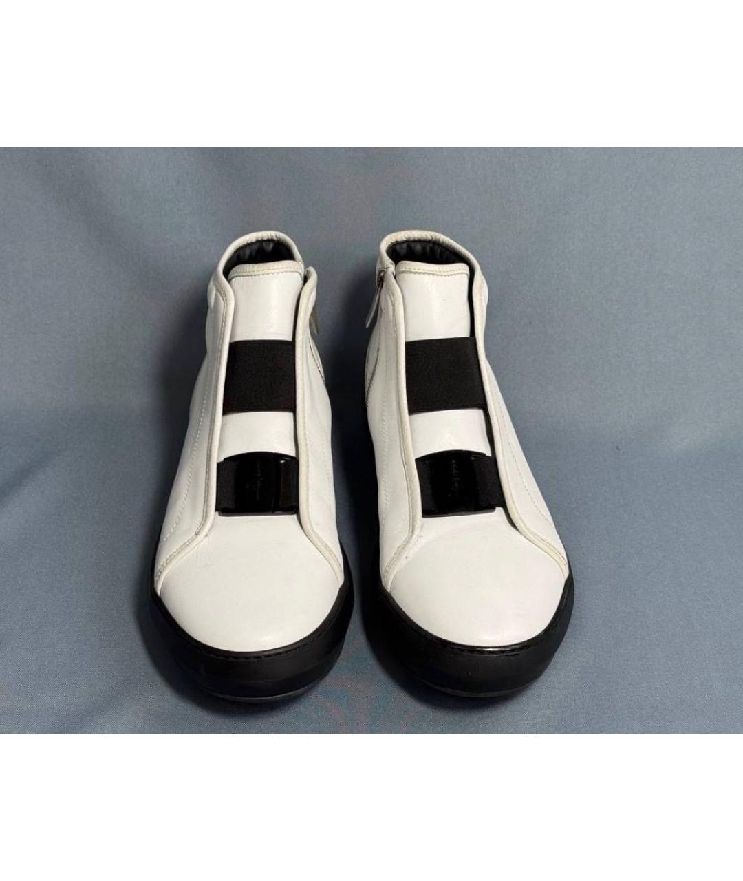 FERRAGAMO Белые кожаные высокие кроссовки / кеды, фото 2