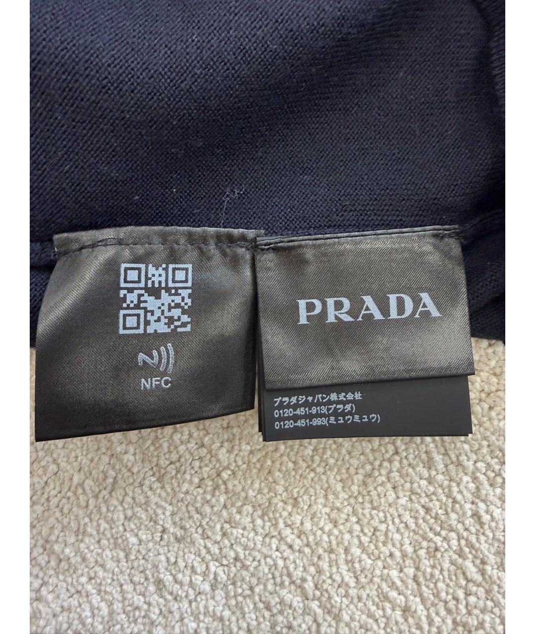 PRADA Темно-синий шерстяной джемпер / свитер, фото 4