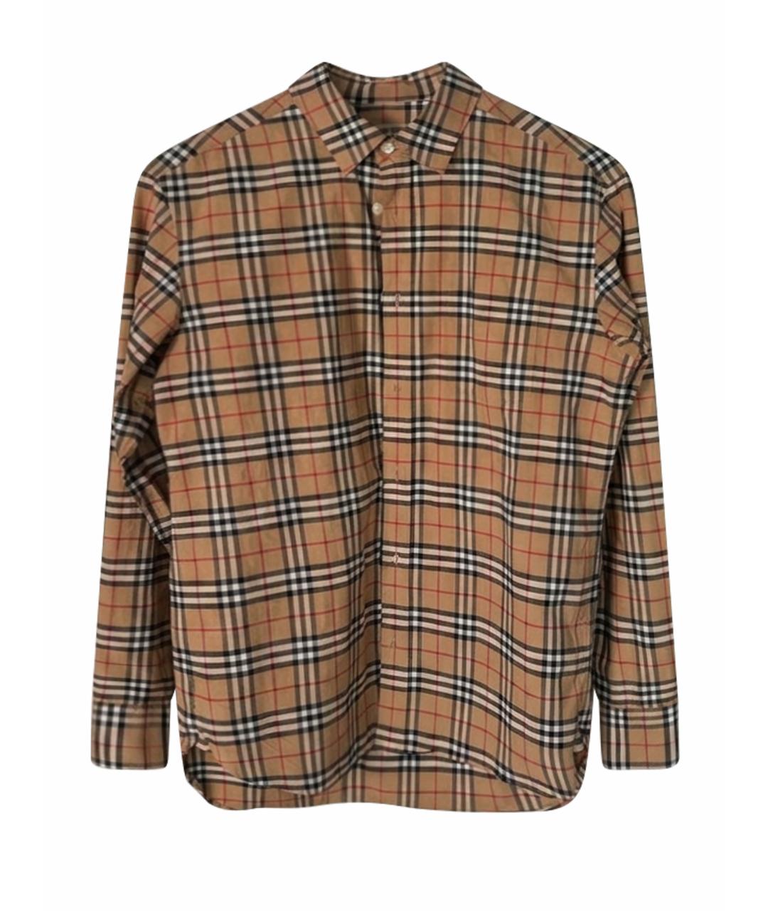 BURBERRY Бежевая хлопковая классическая рубашка, фото 1