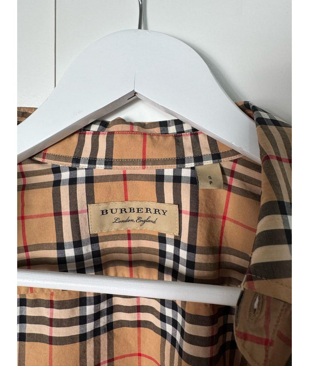 BURBERRY Бежевая хлопковая классическая рубашка, фото 3