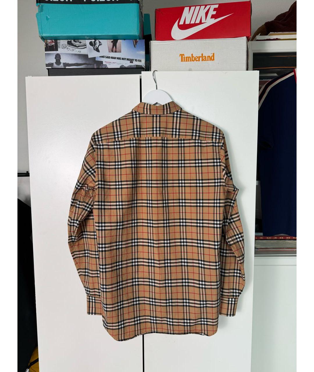 BURBERRY Бежевая хлопковая классическая рубашка, фото 2