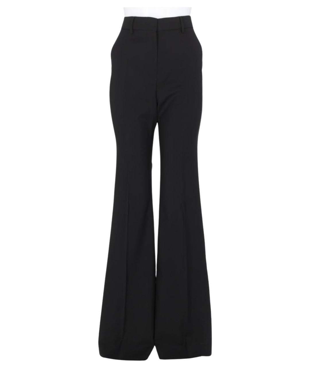 SPORTMAX Черные шерстяные прямые брюки, фото 1