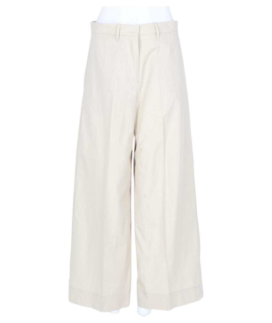 'S MAX MARA Белые хлопковые прямые брюки, фото 1