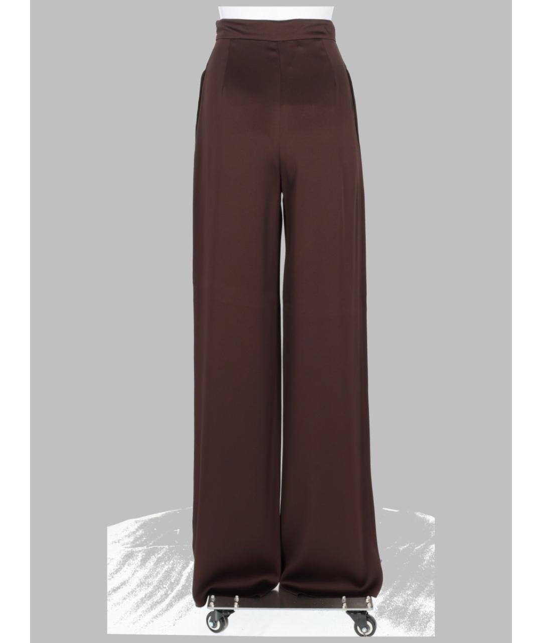 MAX MARA Коричневые ацетатные прямые брюки, фото 2