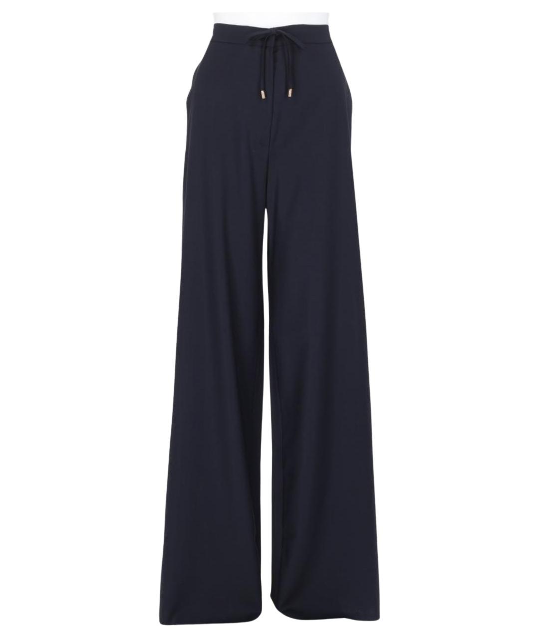 MAX MARA Синие шерстяные прямые брюки, фото 1
