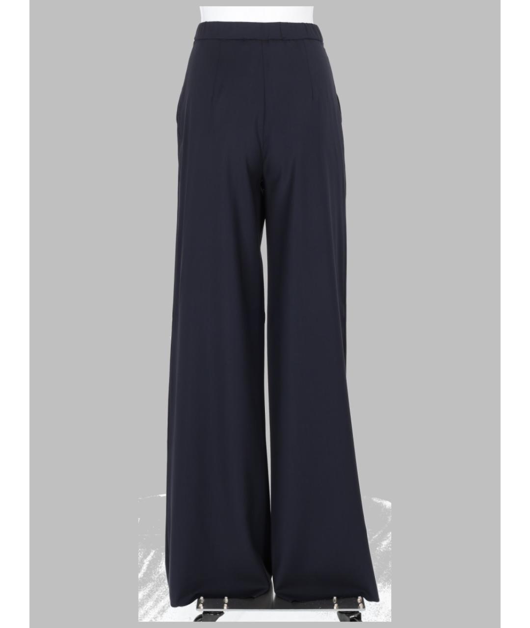 MAX MARA Синие шерстяные прямые брюки, фото 2