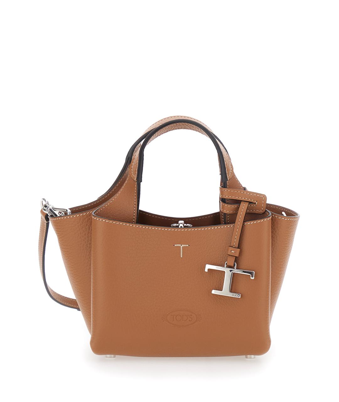TOD'S Коричневая кожаная сумка через плечо, фото 1