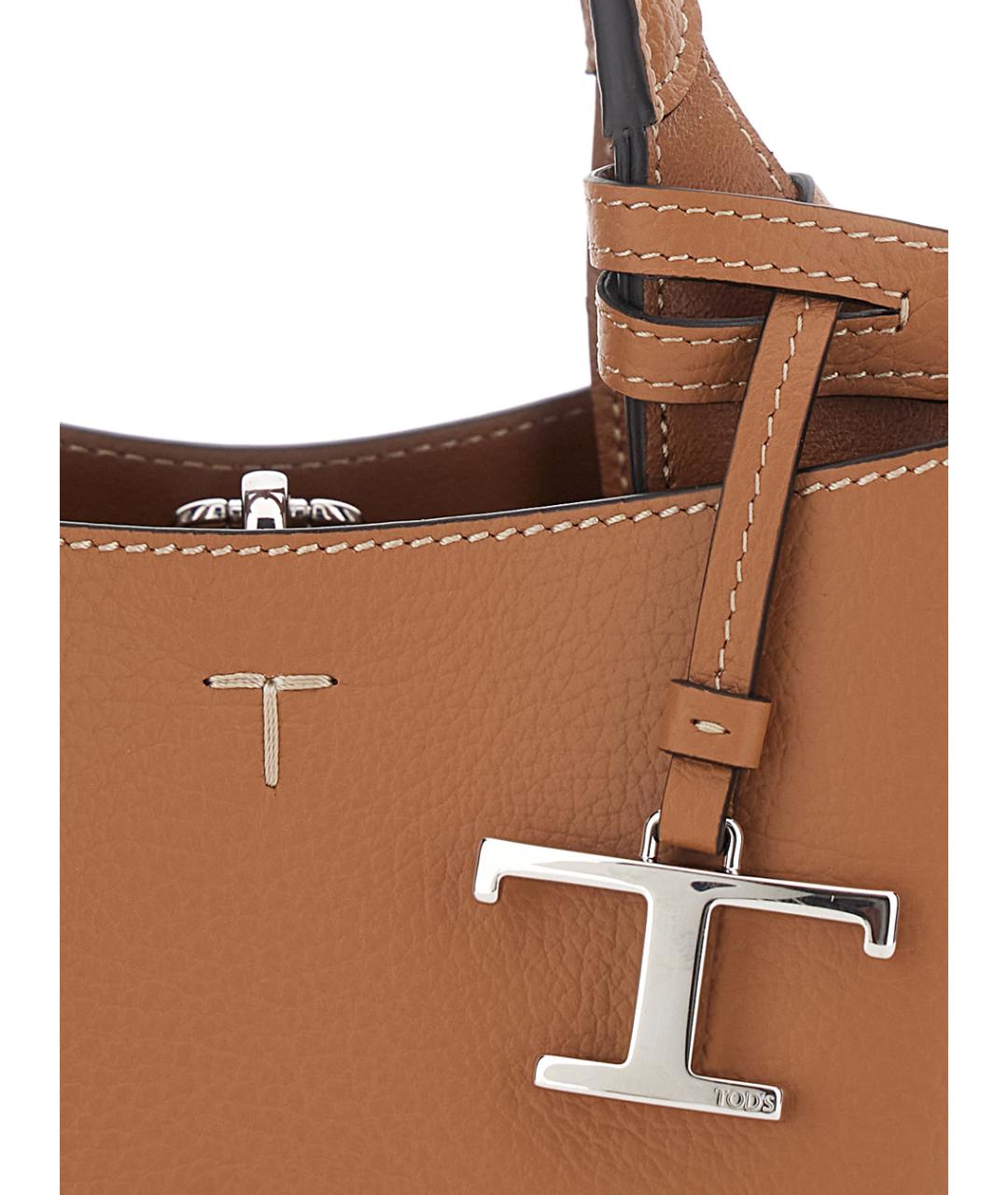 TOD'S Коричневая кожаная сумка через плечо, фото 3
