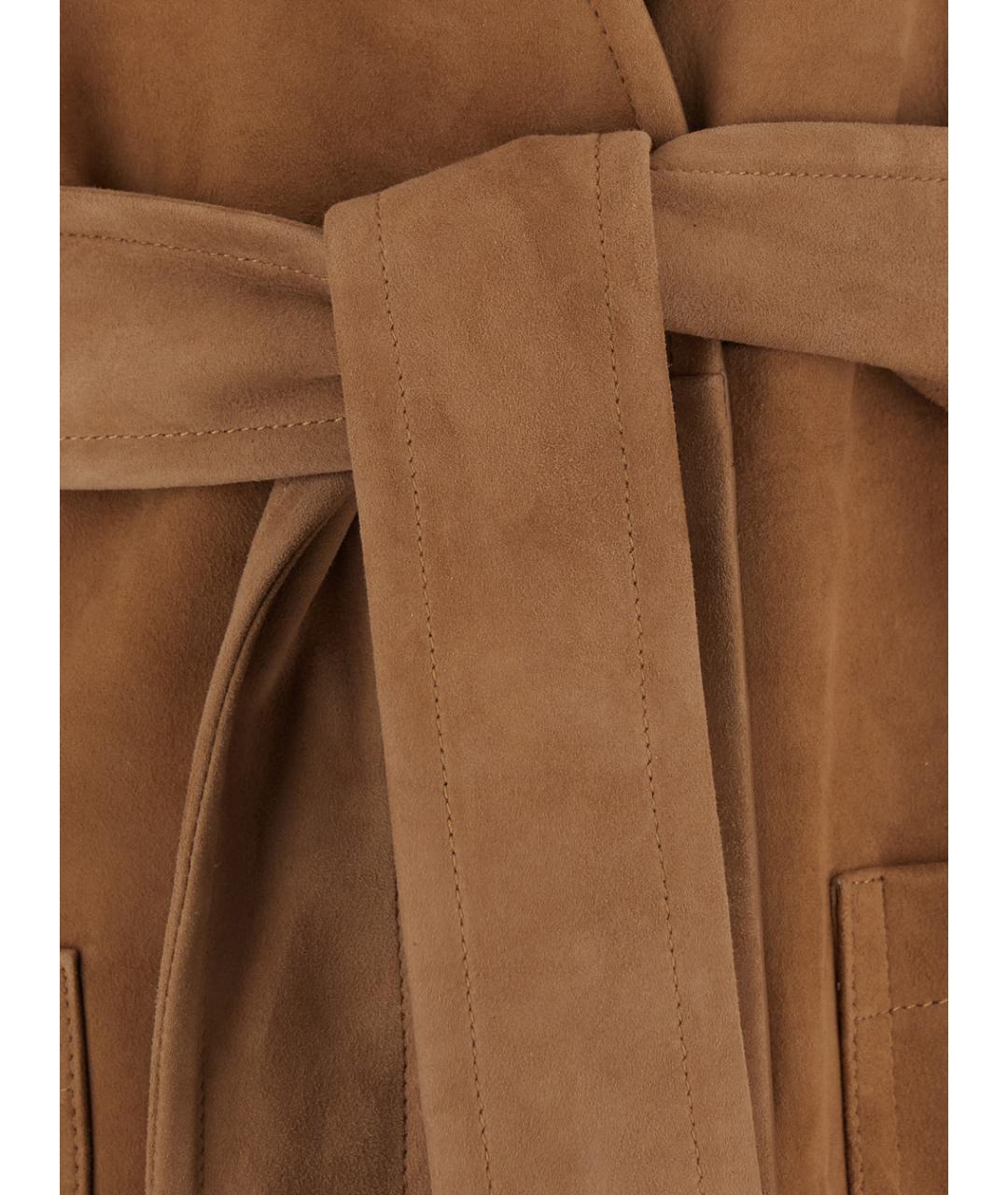 MAX MARA STUDIO Бежевое замшевое пальто, фото 3