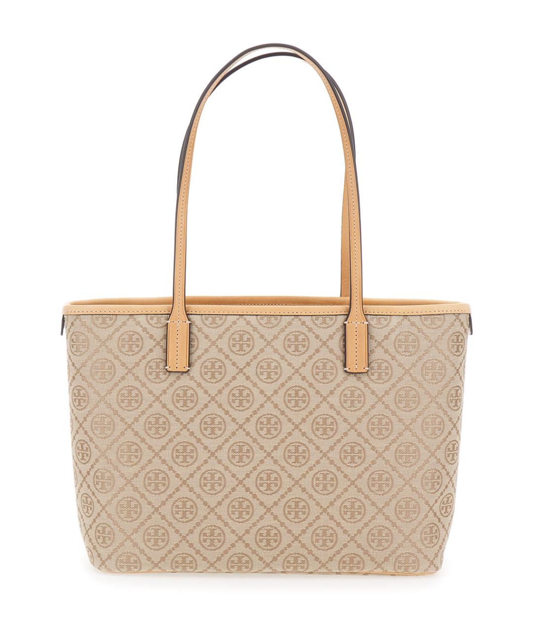 TORY BURCH Бежевая хлопковая сумка тоут, фото 2