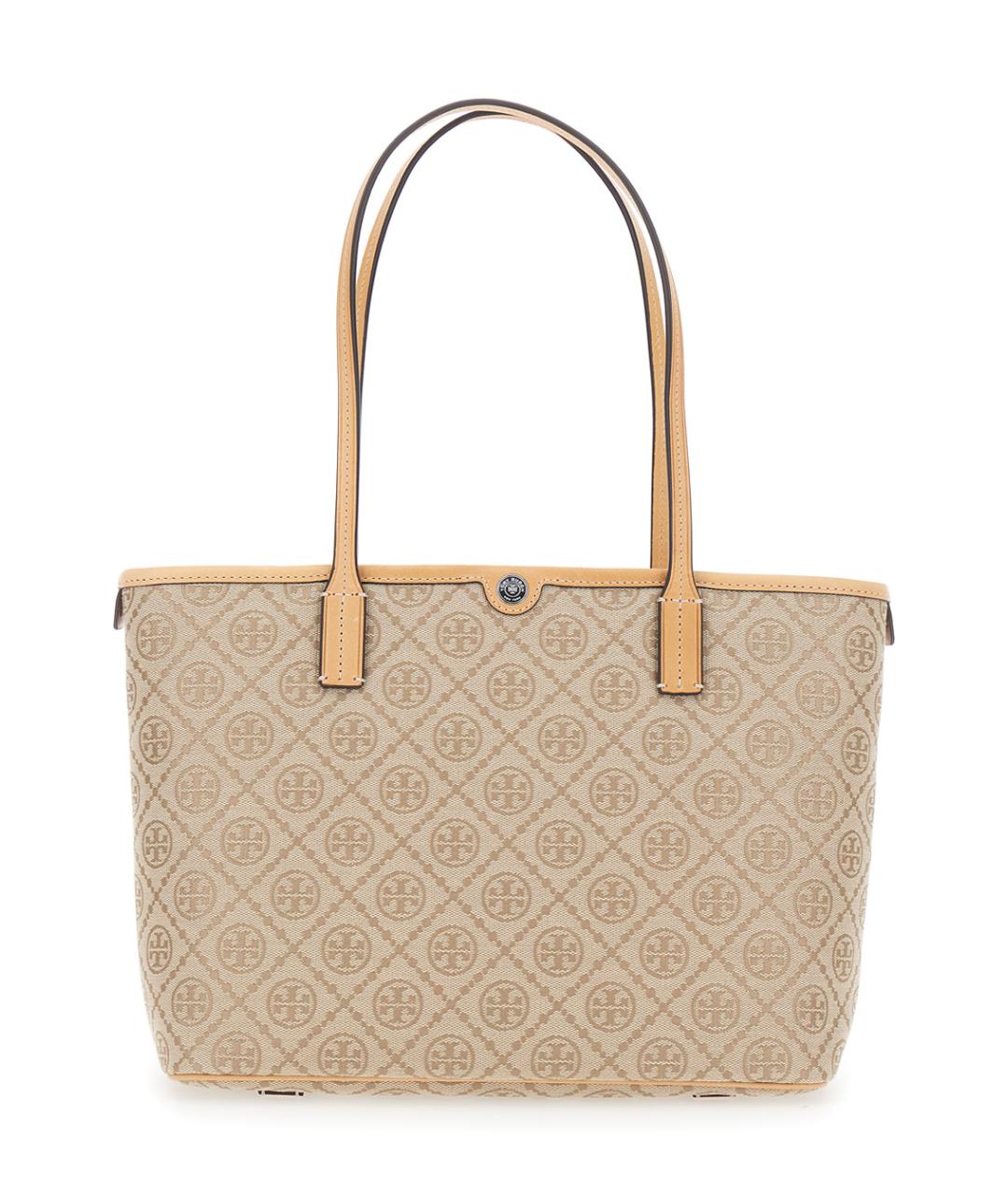 TORY BURCH Бежевая хлопковая сумка тоут, фото 1