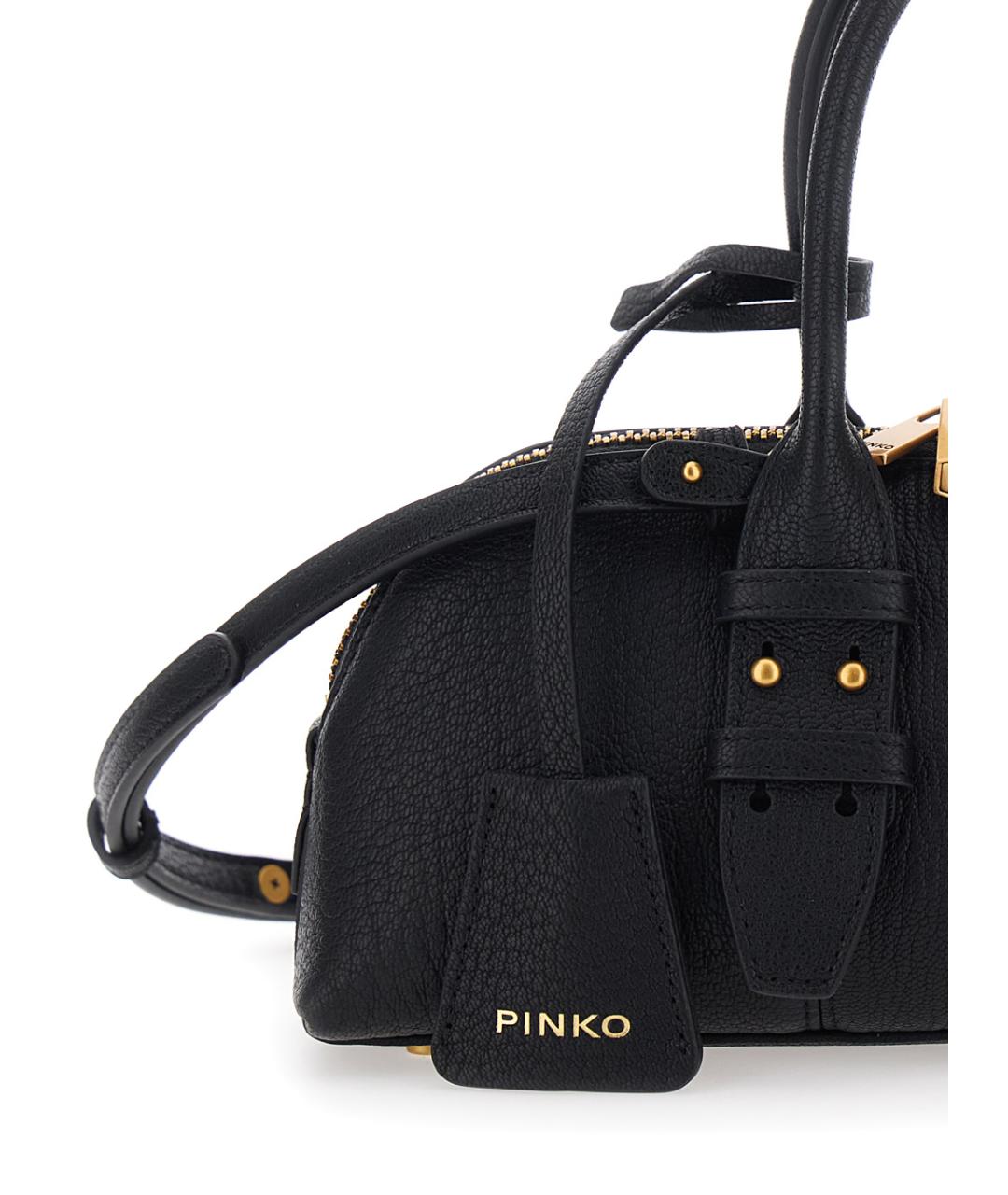PINKO Черная кожаная сумка тоут, фото 3