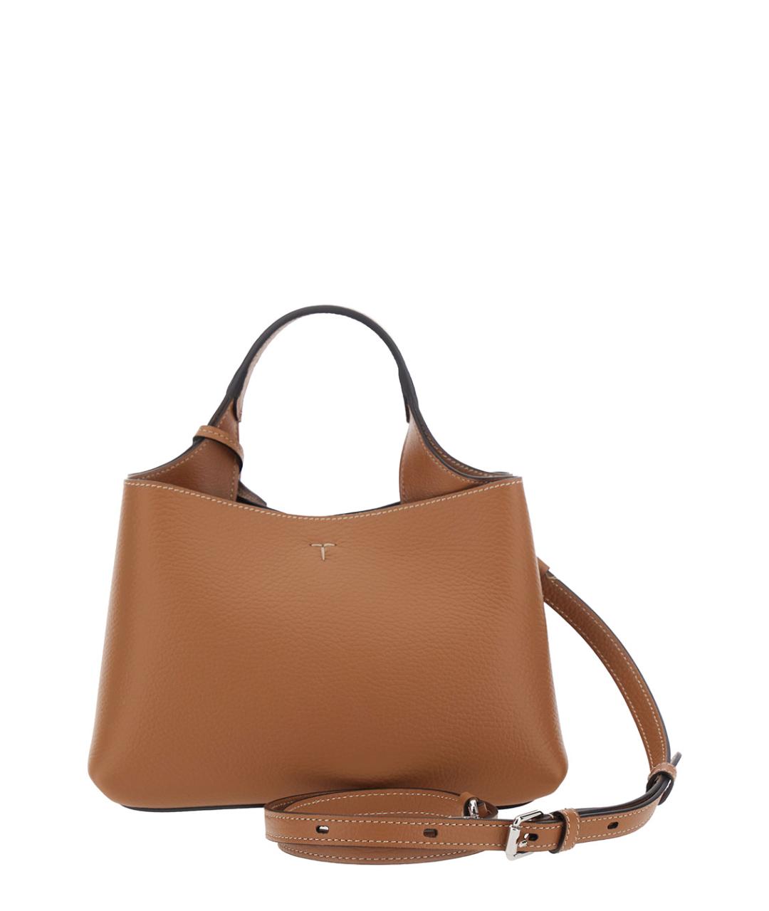 TOD'S Коричневая кожаная сумка тоут, фото 2