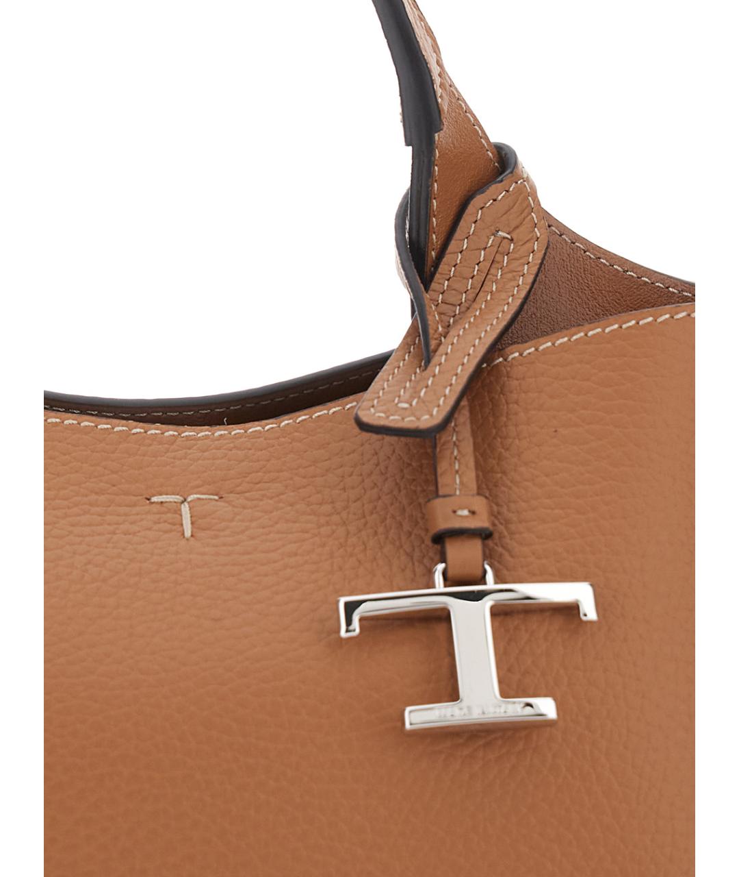 TOD'S Коричневая кожаная сумка тоут, фото 3