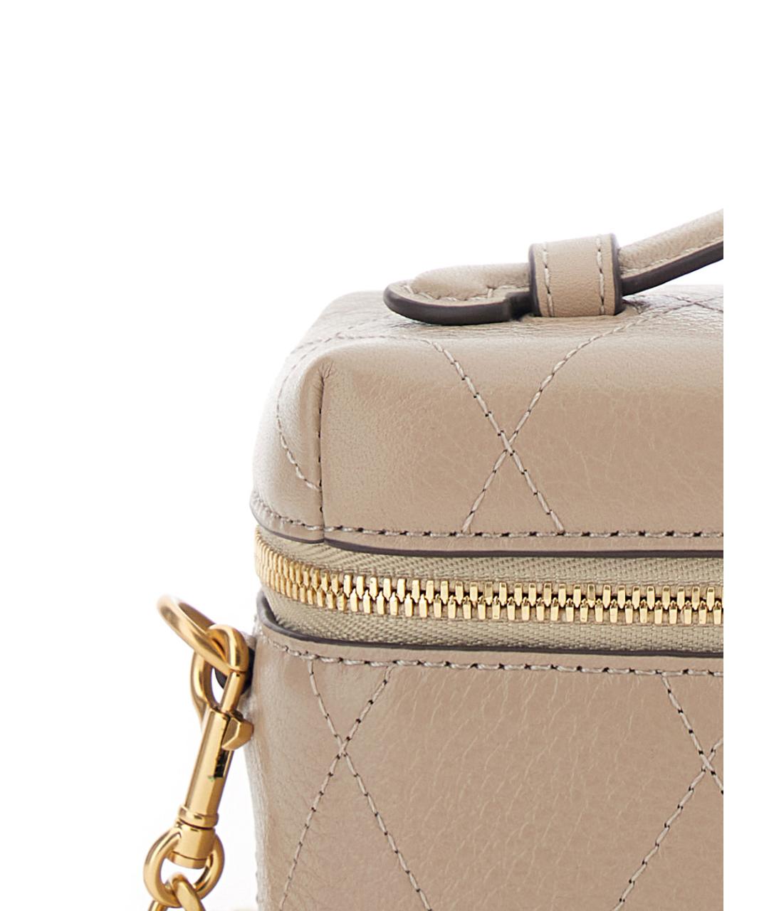 TORY BURCH Бежевая кожаная сумка через плечо, фото 3